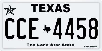 TX license plate CCE4458
