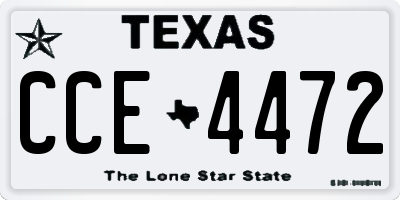 TX license plate CCE4472