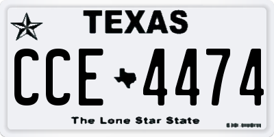 TX license plate CCE4474