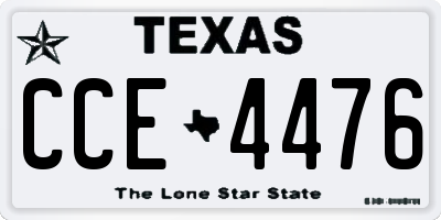TX license plate CCE4476