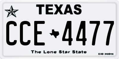 TX license plate CCE4477