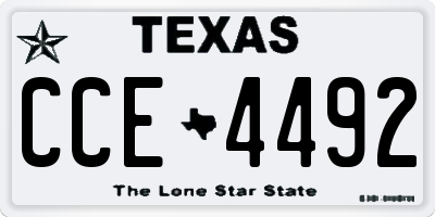 TX license plate CCE4492