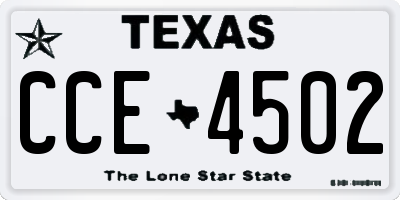 TX license plate CCE4502