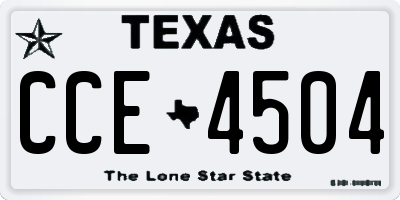 TX license plate CCE4504