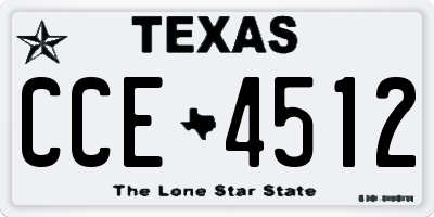 TX license plate CCE4512