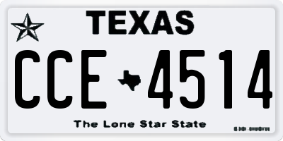 TX license plate CCE4514