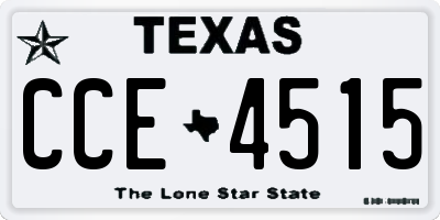TX license plate CCE4515