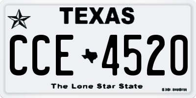 TX license plate CCE4520