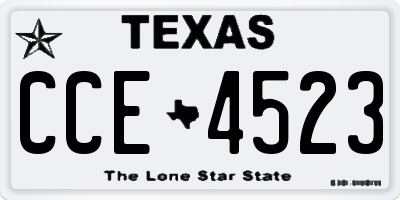 TX license plate CCE4523