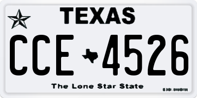 TX license plate CCE4526