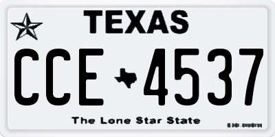 TX license plate CCE4537