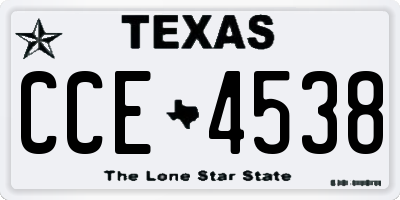 TX license plate CCE4538