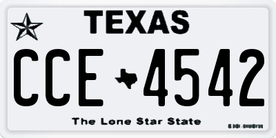 TX license plate CCE4542