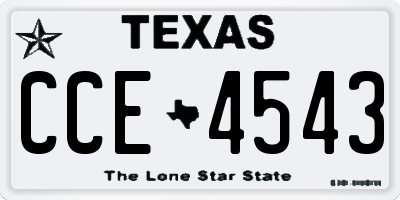 TX license plate CCE4543