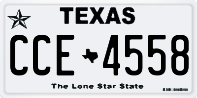 TX license plate CCE4558