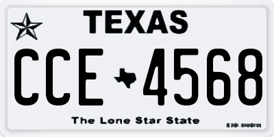 TX license plate CCE4568