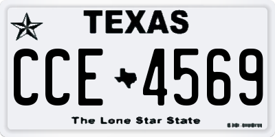 TX license plate CCE4569