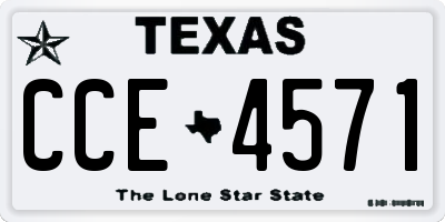 TX license plate CCE4571