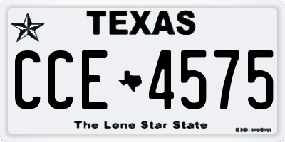 TX license plate CCE4575