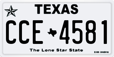 TX license plate CCE4581