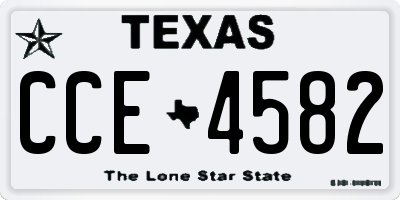 TX license plate CCE4582
