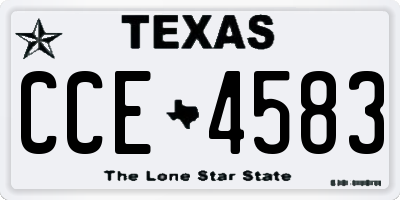 TX license plate CCE4583