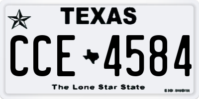 TX license plate CCE4584