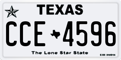 TX license plate CCE4596