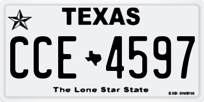 TX license plate CCE4597