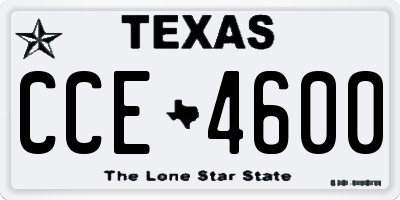 TX license plate CCE4600