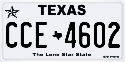 TX license plate CCE4602