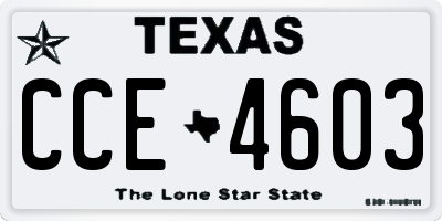 TX license plate CCE4603