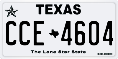 TX license plate CCE4604