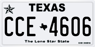 TX license plate CCE4606