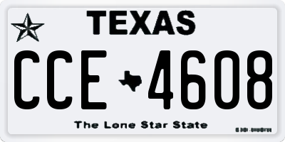 TX license plate CCE4608