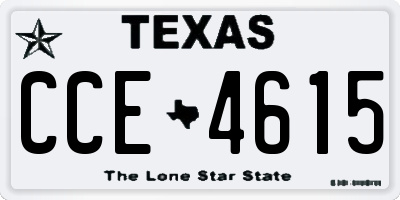TX license plate CCE4615