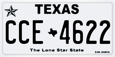 TX license plate CCE4622