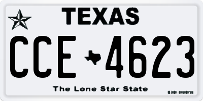 TX license plate CCE4623