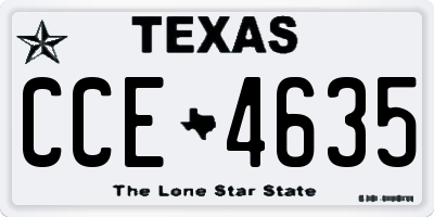 TX license plate CCE4635