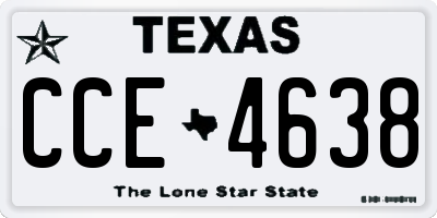 TX license plate CCE4638