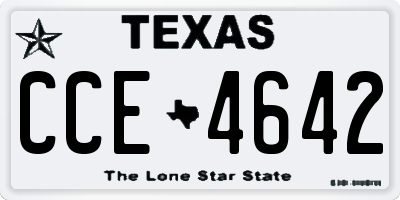 TX license plate CCE4642