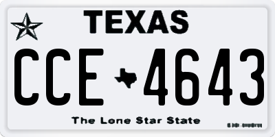 TX license plate CCE4643