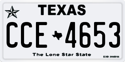 TX license plate CCE4653