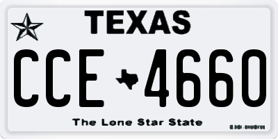 TX license plate CCE4660