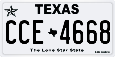 TX license plate CCE4668