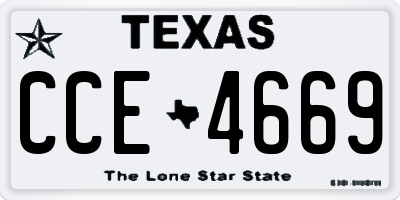 TX license plate CCE4669
