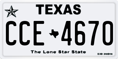 TX license plate CCE4670