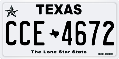 TX license plate CCE4672