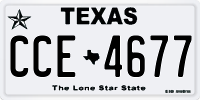 TX license plate CCE4677