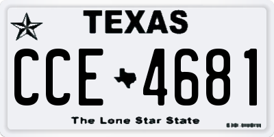 TX license plate CCE4681